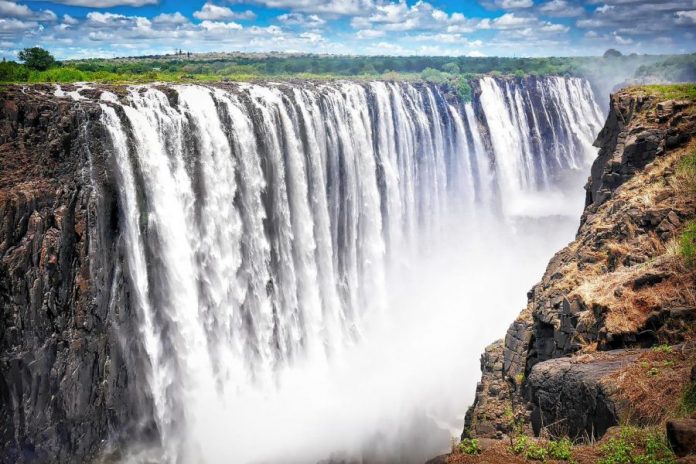 view of the Victoria Falls in Zimbabwe