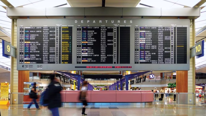 departure boards Singapore Changi Airport